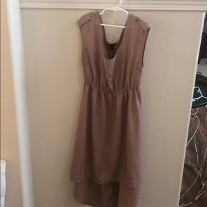 Hi-low tan dress